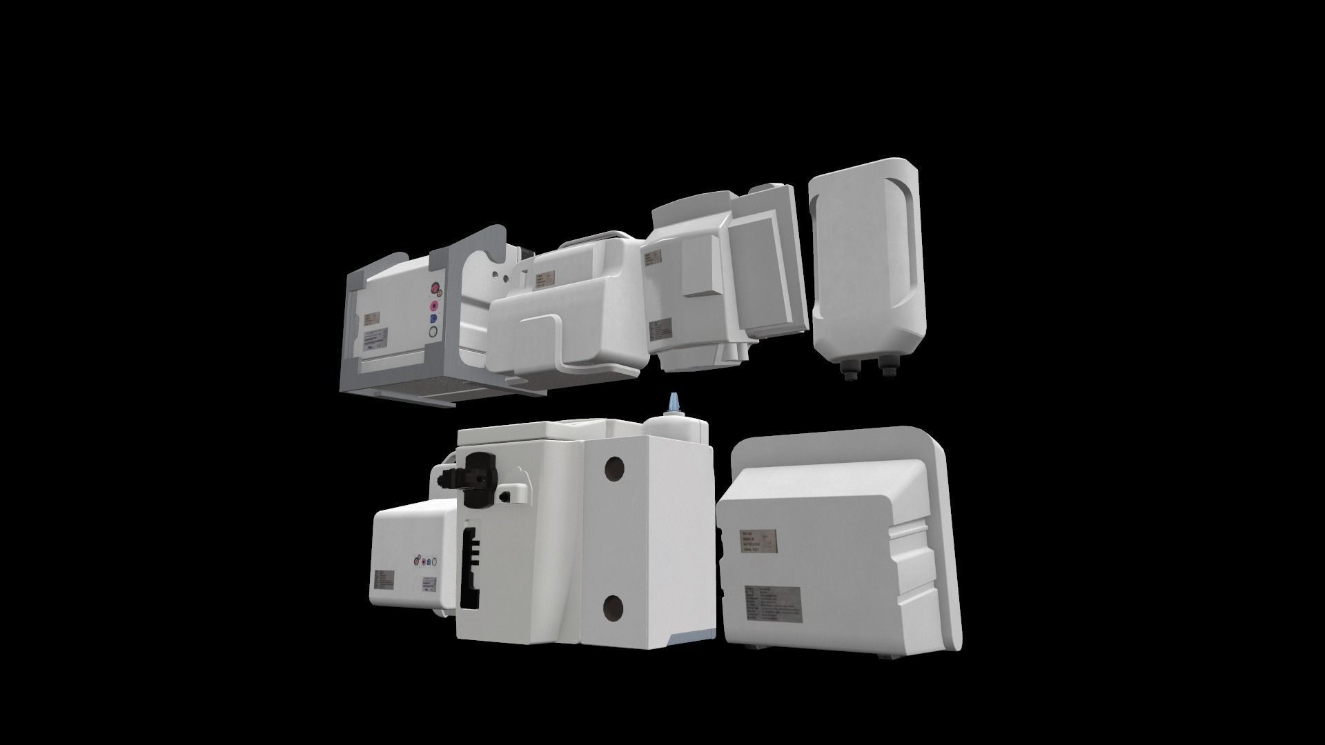 7 Hospital Screens Low-poly 3D model_12