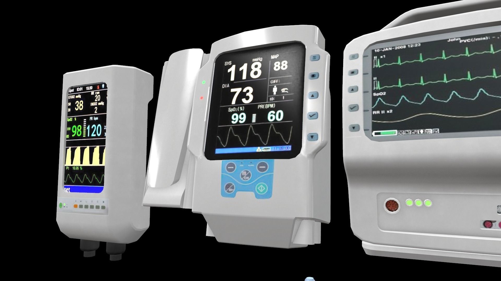 7 Hospital Screens Low-poly 3D model_6