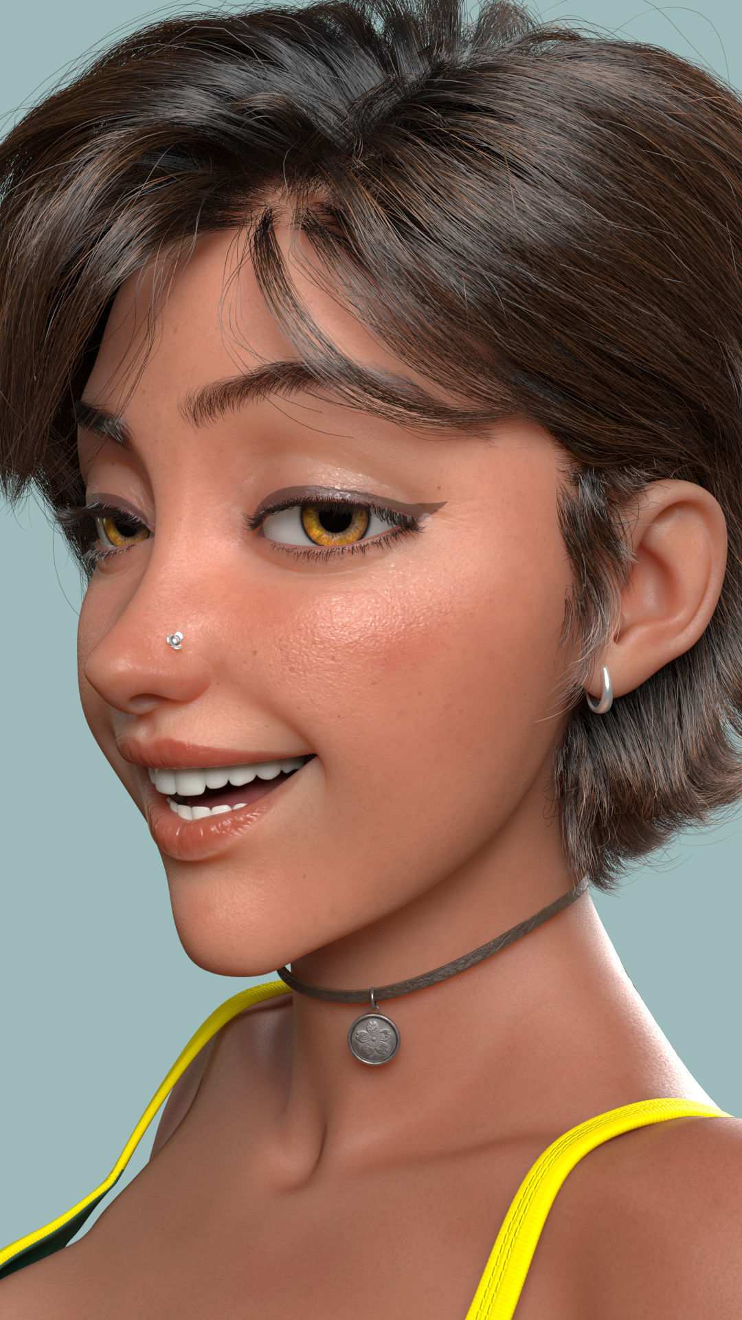 Cinematic female character Women Rigged in maya Low-poly 3D model_31