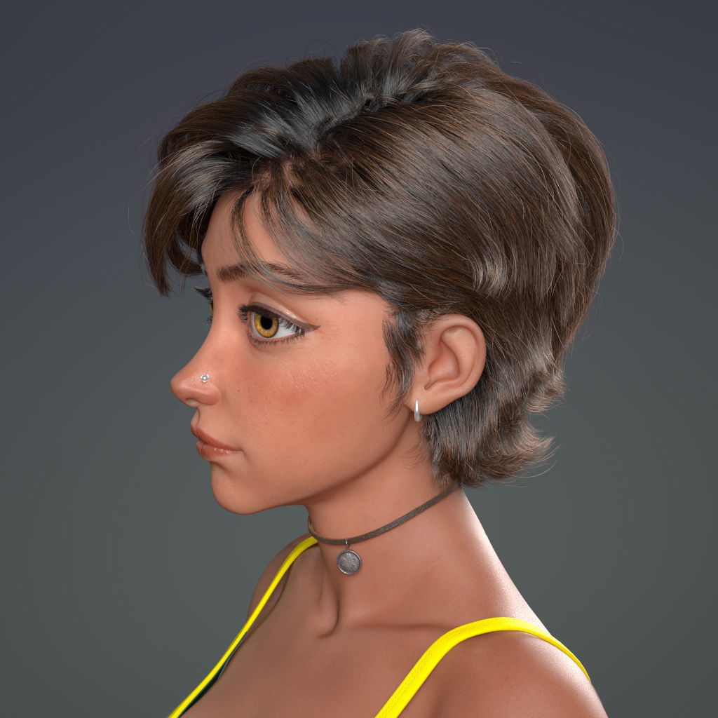 Cinematic female character Women Rigged in maya Low-poly 3D model_35