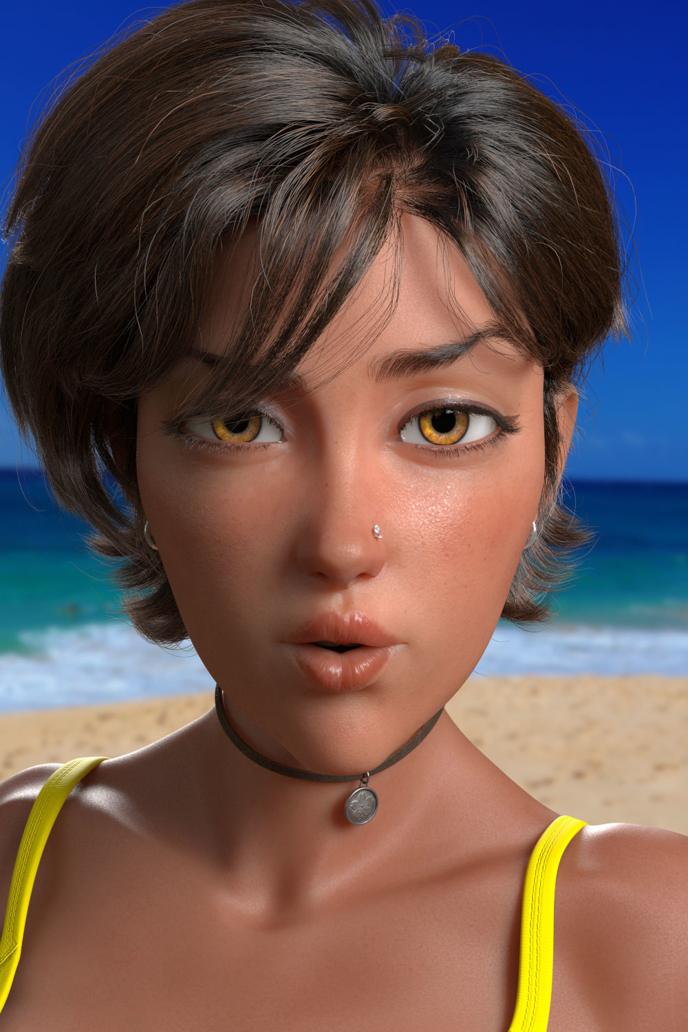 Cinematic female character Women Rigged in maya Low-poly 3D model_32