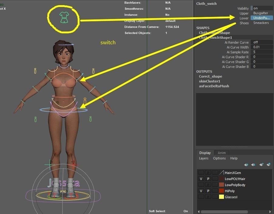 Cinematic female character Women Rigged in maya Low-poly 3D model_42