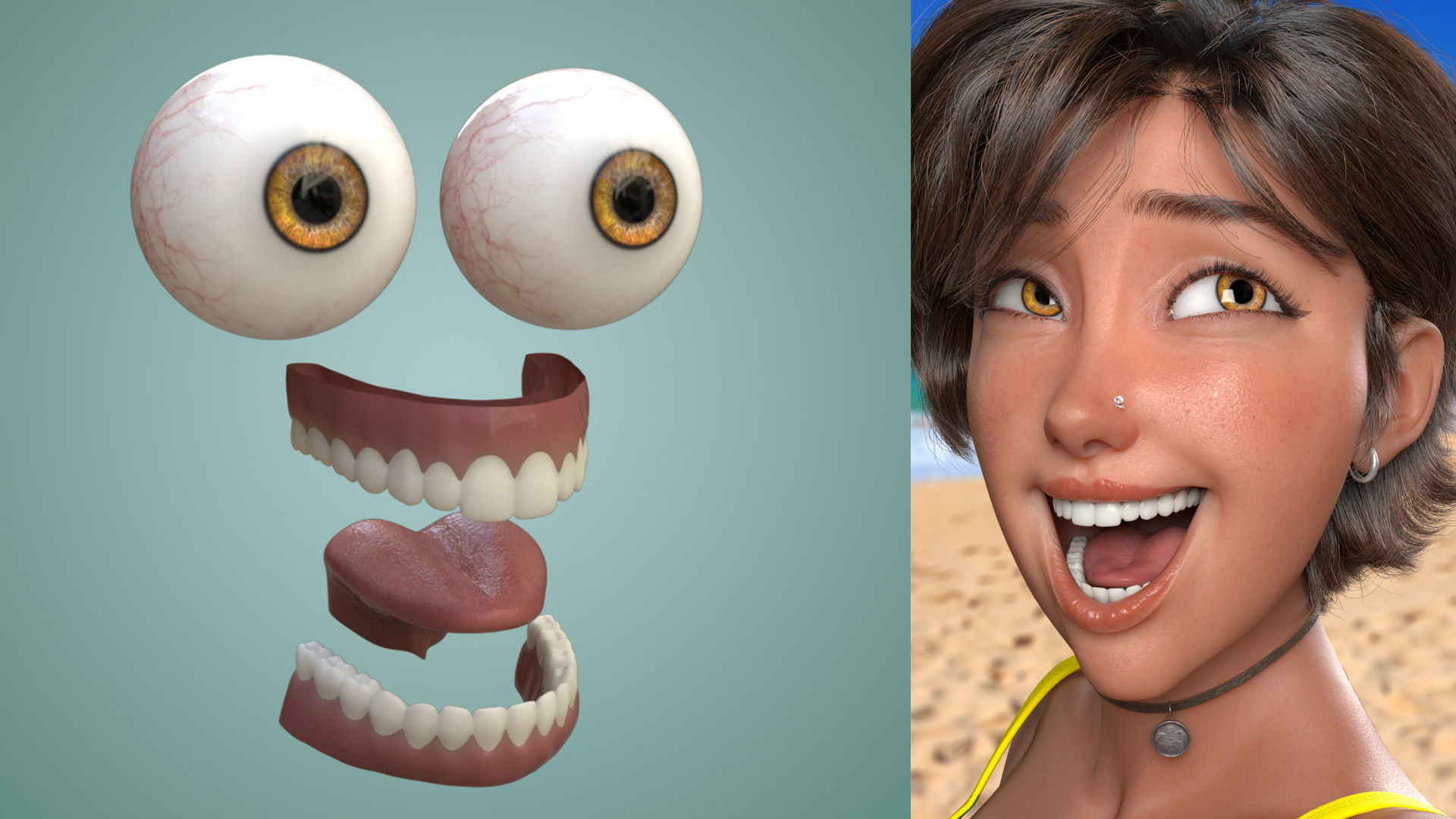 Cinematic female character Women Rigged in maya Low-poly 3D model_37