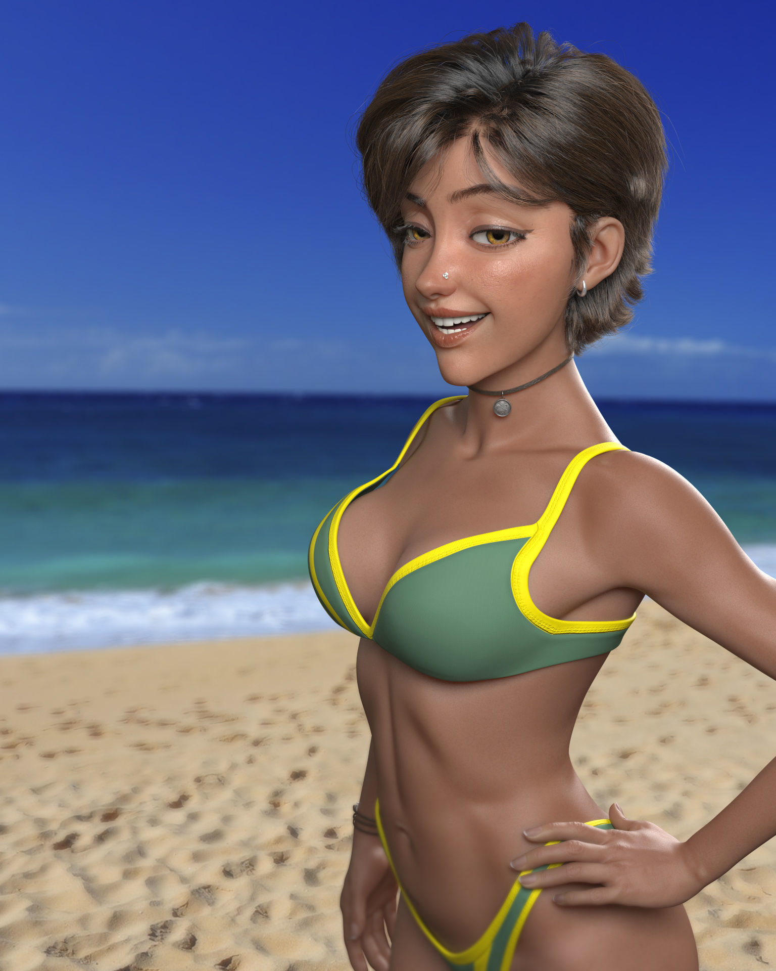 Cinematic female character Women Rigged in maya Low-poly 3D model_22