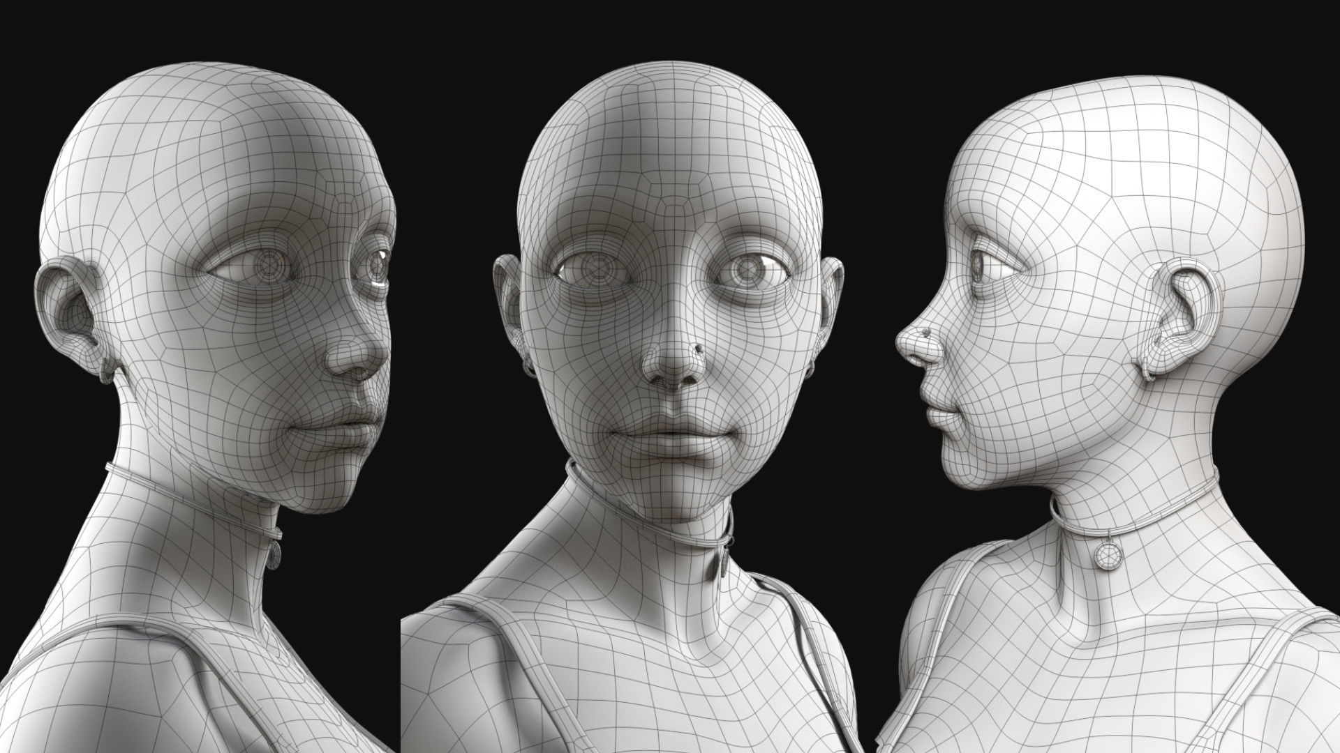 Cinematic female character Women Rigged in maya Low-poly 3D model_55