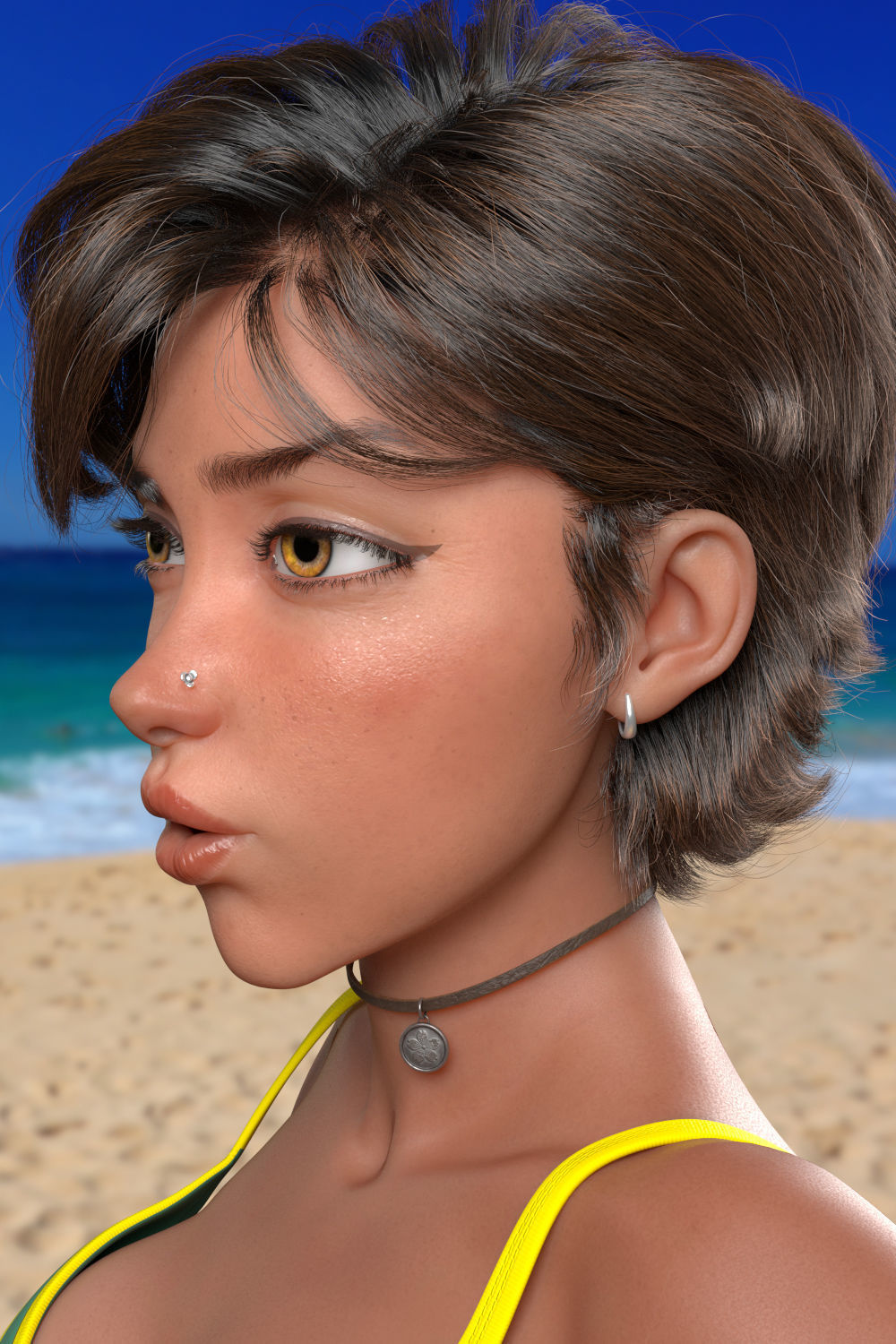 Cinematic female character Women Rigged in maya Low-poly 3D model_33