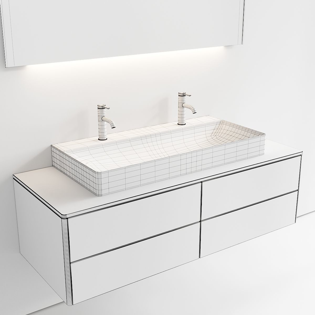 Duravit XSquare Vanity Unit Set 3 3D model_4