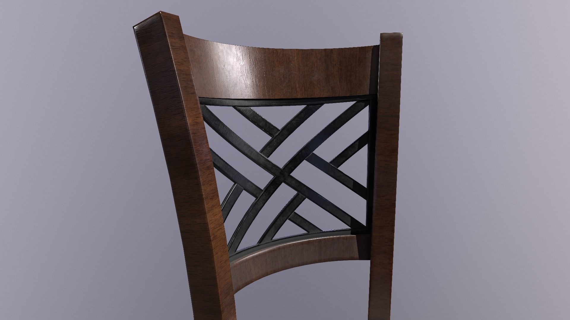 Chair-wood wooden chair with seat Low-poly 3D model_2