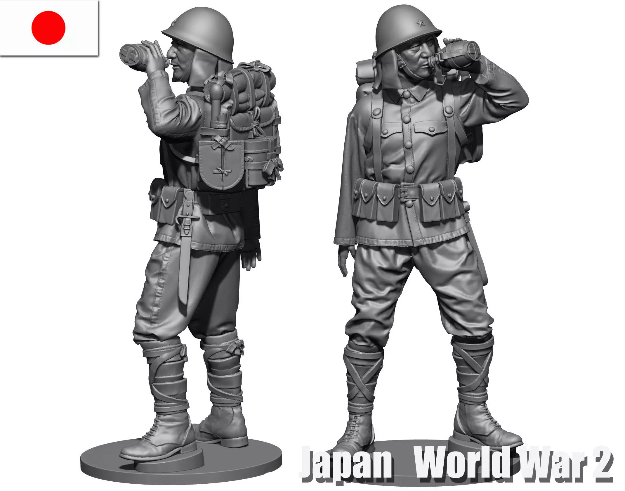 Japan soldier ww2 5 3D print model_0