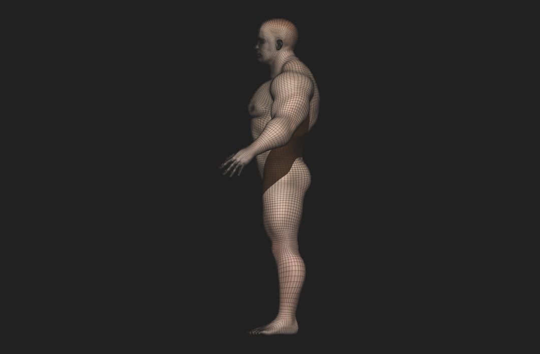 base mesh male  Low-poly 3D model_10