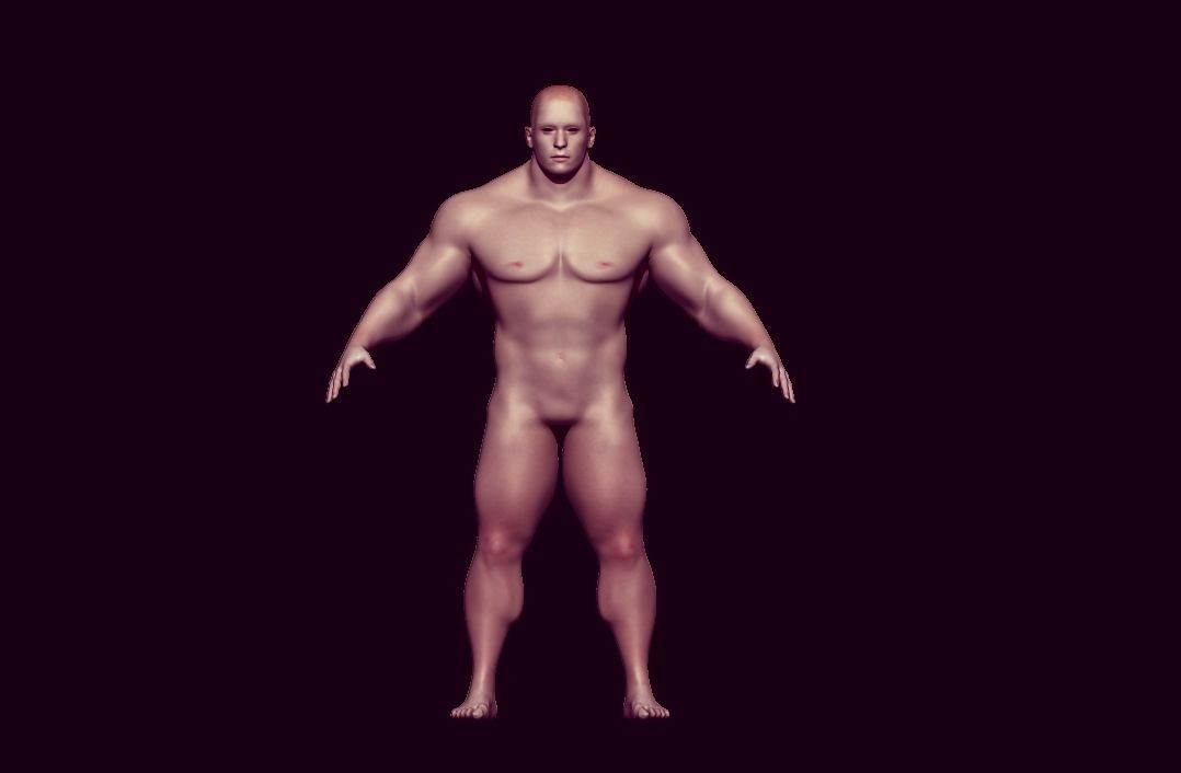 base mesh male  Low-poly 3D model_3