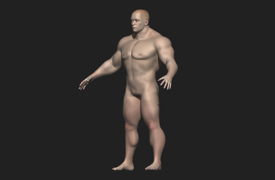 base mesh male  Low-poly 3D model_5