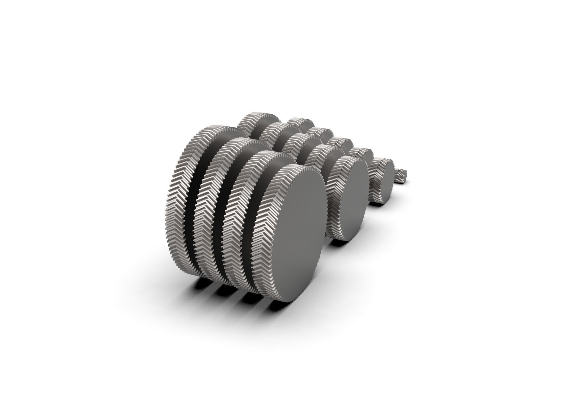 Herringbone Double Helical Gear Set 3D print model_15