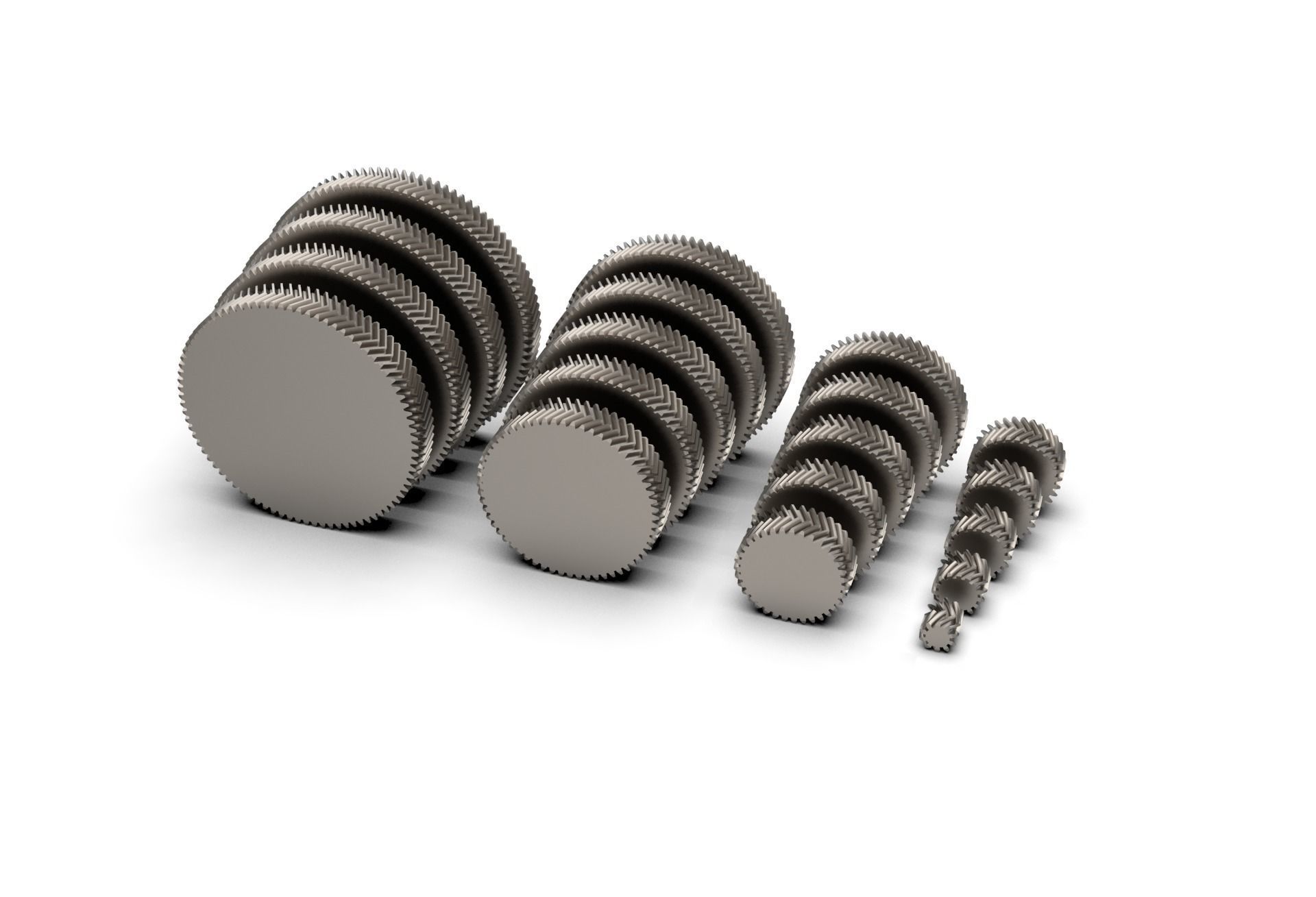 Herringbone Double Helical Gear Set 3D print model_25