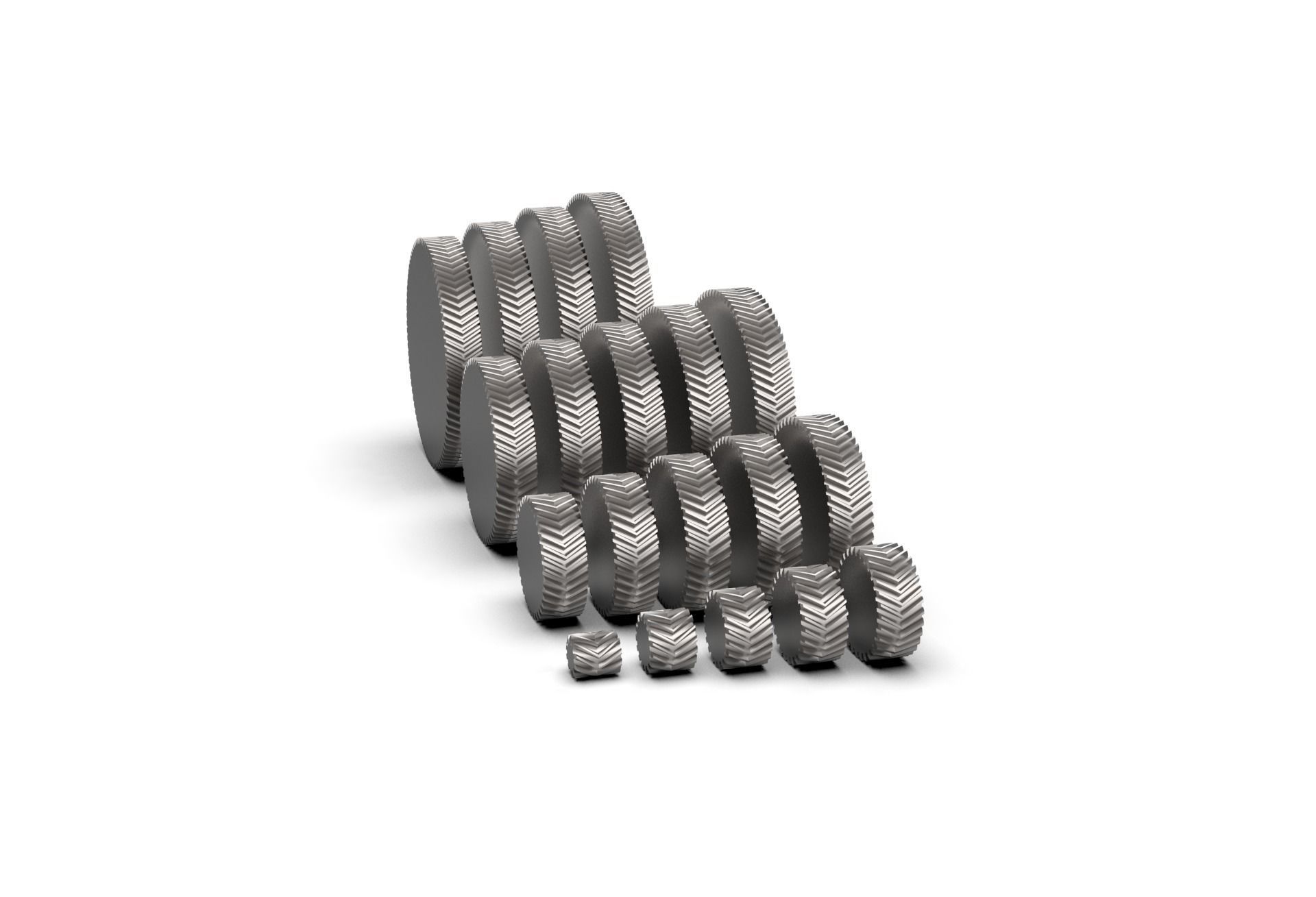 Herringbone Double Helical Gear Set 3D print model_4