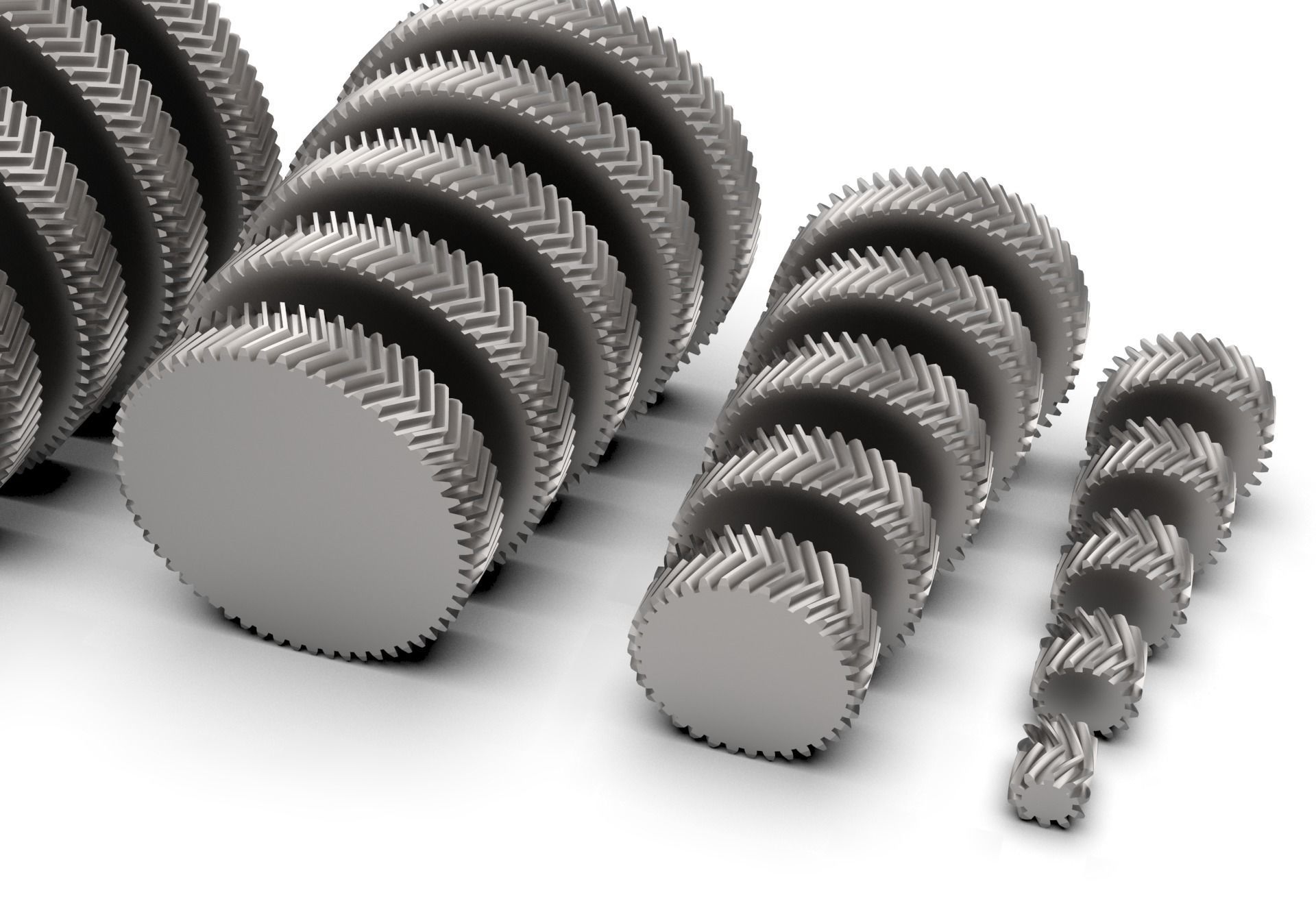 Herringbone Double Helical Gear Set 3D print model_21