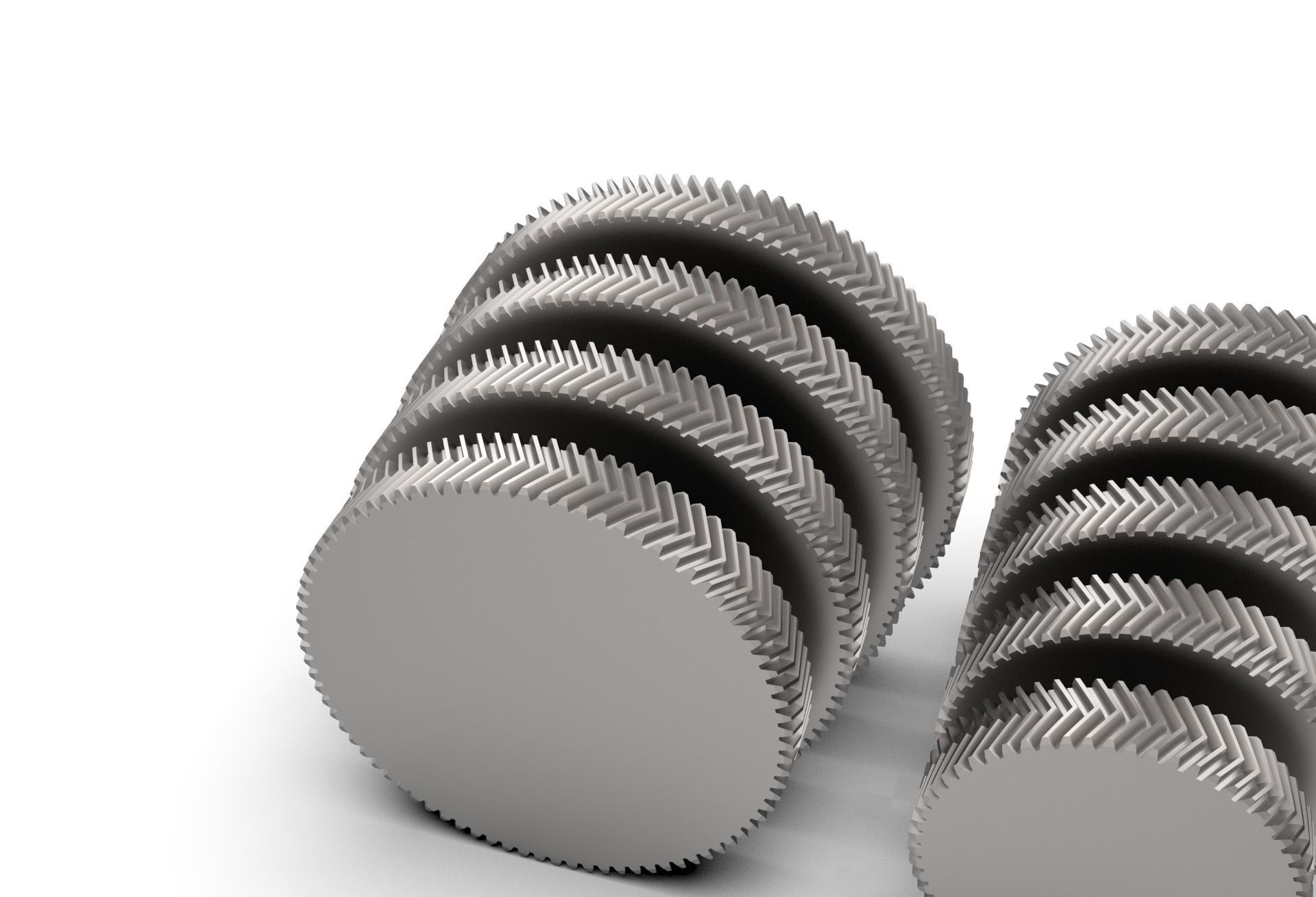 Herringbone Double Helical Gear Set 3D print model_23