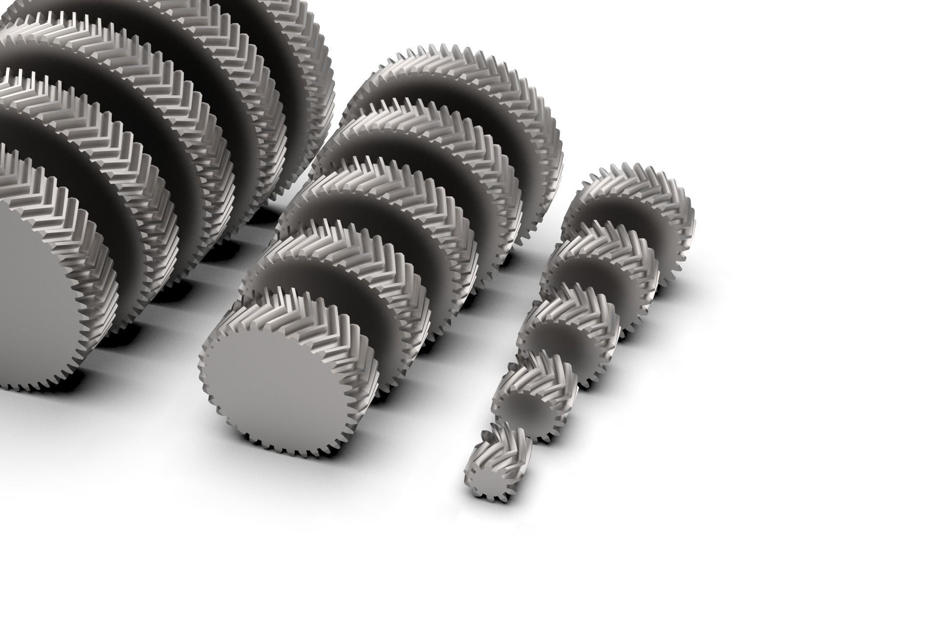 Herringbone Double Helical Gear Set 3D print model_20