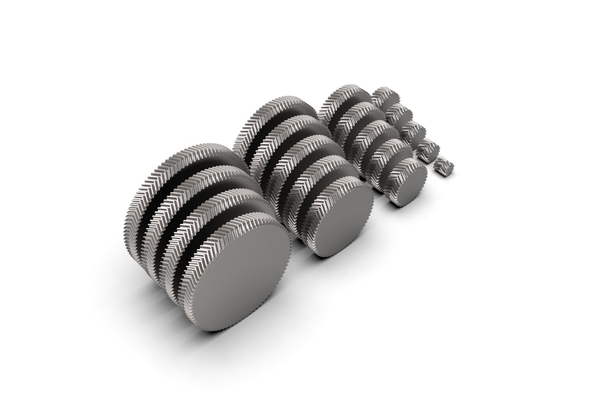 Herringbone Double Helical Gear Set 3D print model_16