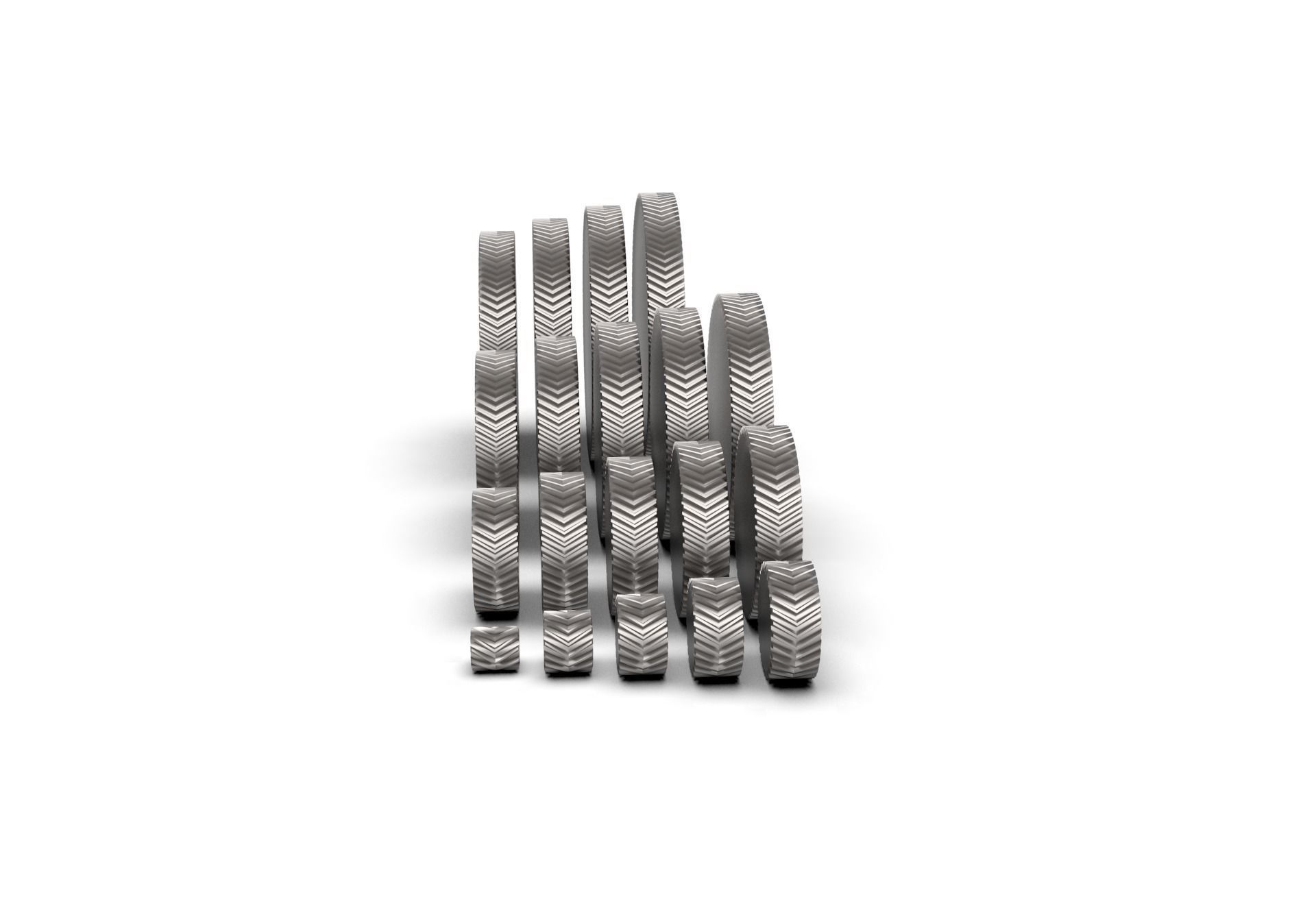 Herringbone Double Helical Gear Set 3D print model_5