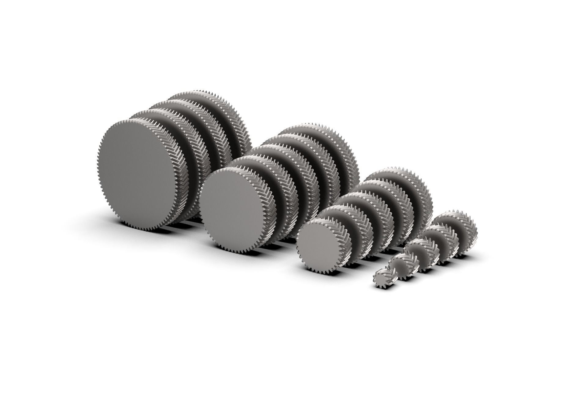 Herringbone Double Helical Gear Set 3D print model_1