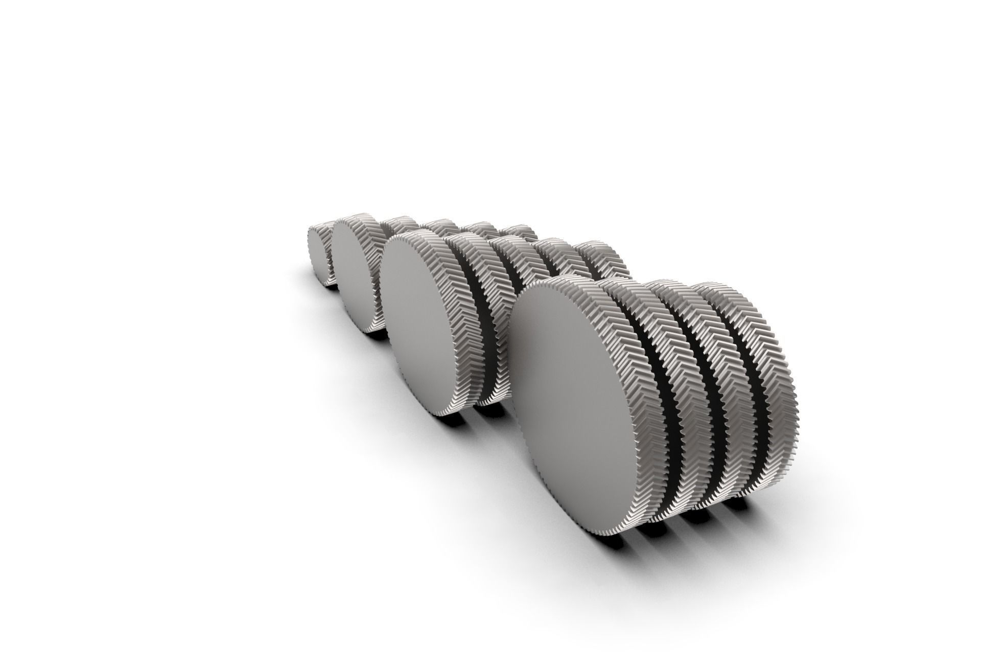 Herringbone Double Helical Gear Set 3D print model_13