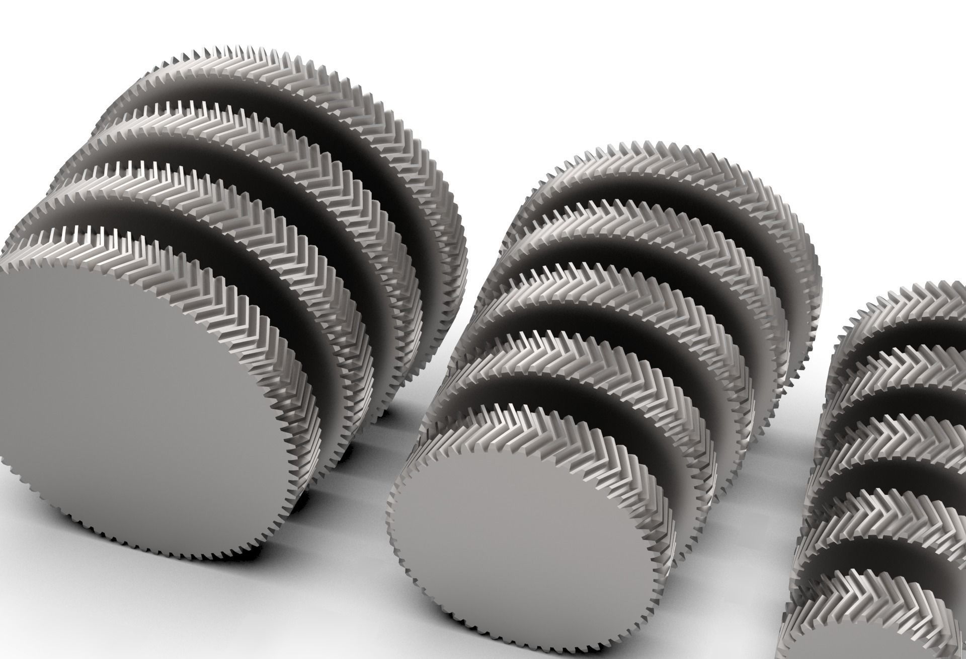 Herringbone Double Helical Gear Set 3D print model_22
