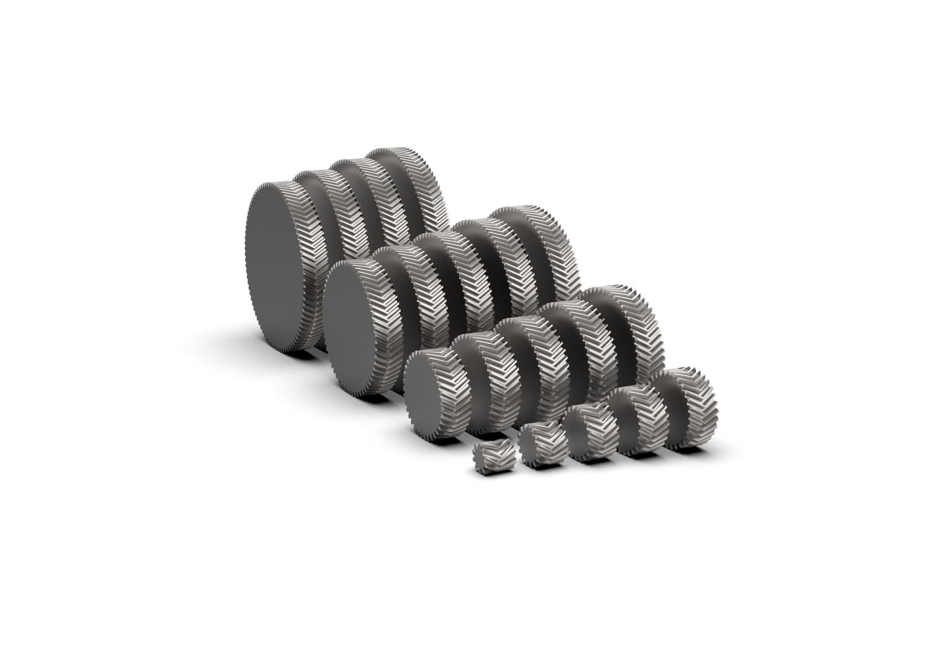 Herringbone Double Helical Gear Set 3D print model_3