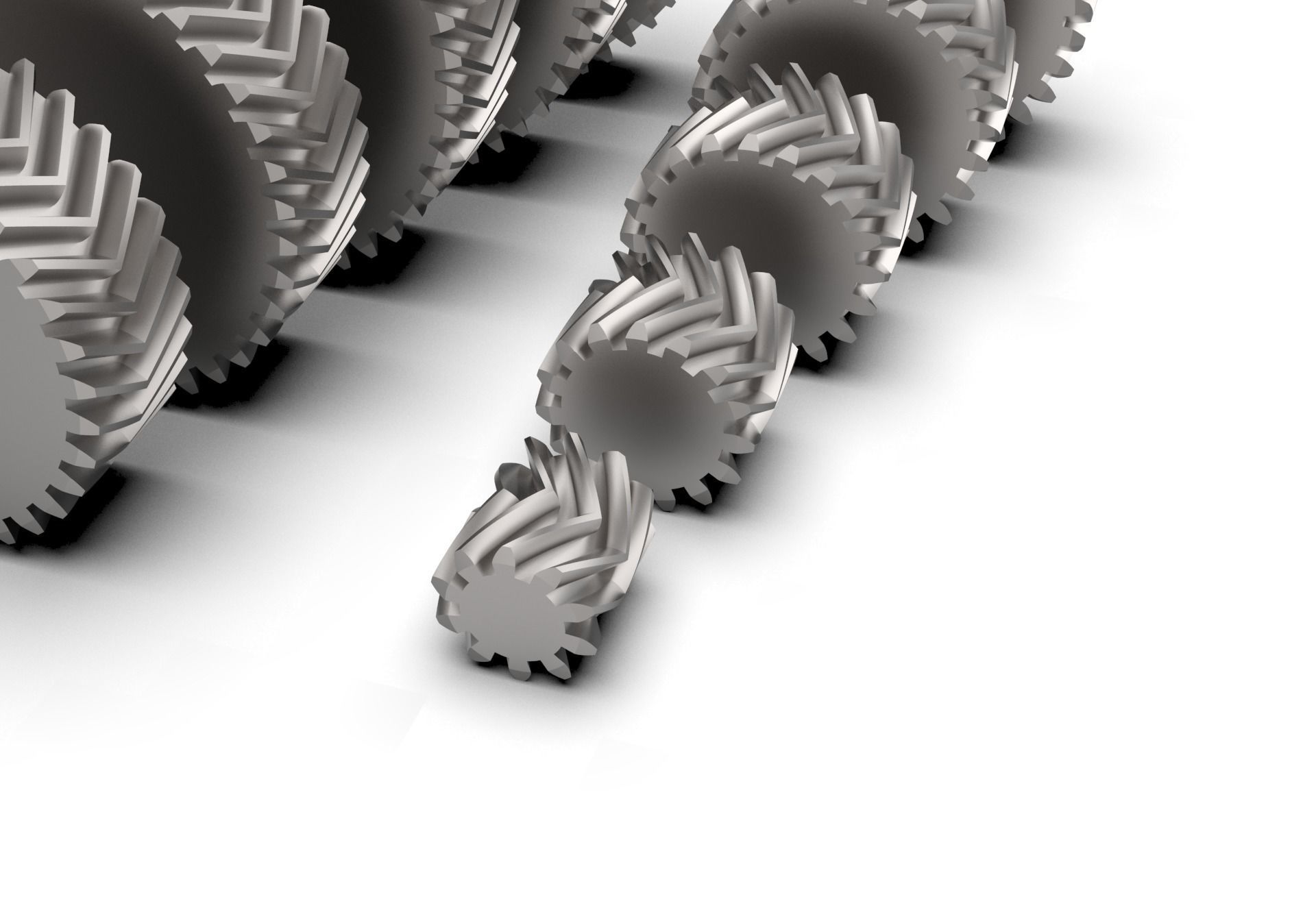 Herringbone Double Helical Gear Set 3D print model_24