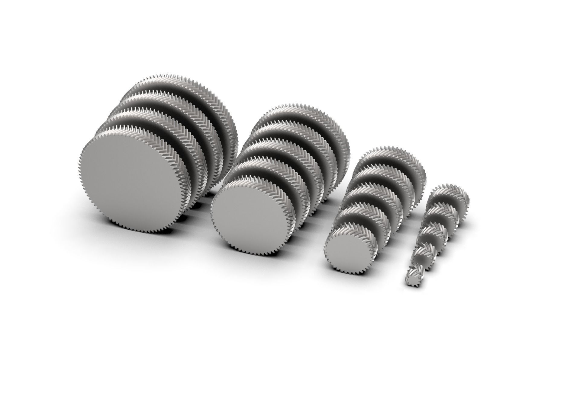 Herringbone Double Helical Gear Set 3D print model_26