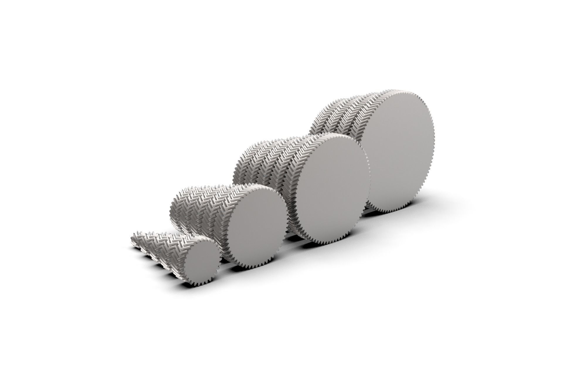 Herringbone Double Helical Gear Set 3D print model_8