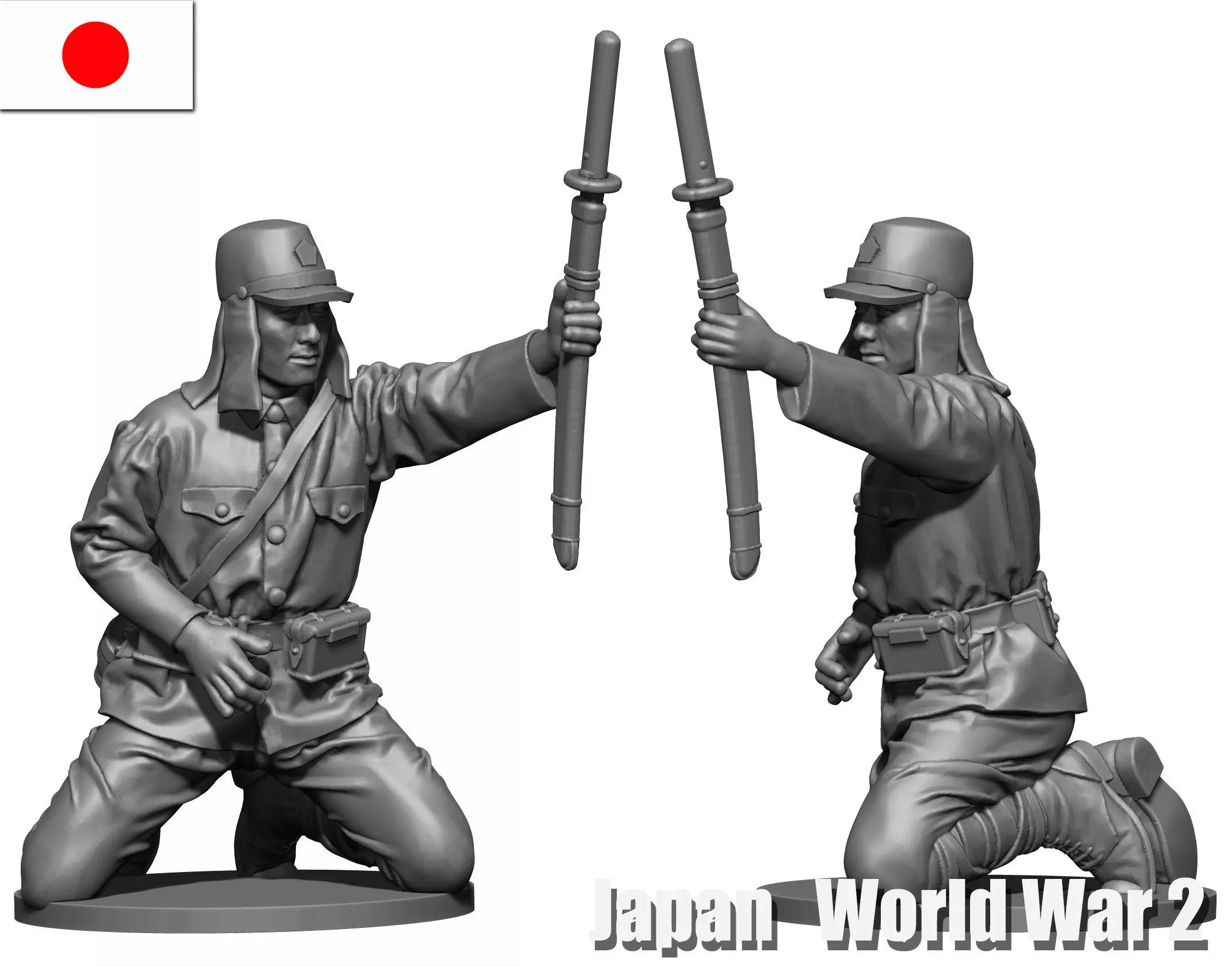 Japan Soldier ww2 3D print model_0