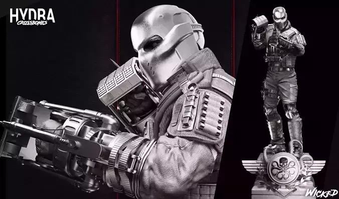 Wicked Marvel Crossbones Sculpture ready for 3d printing