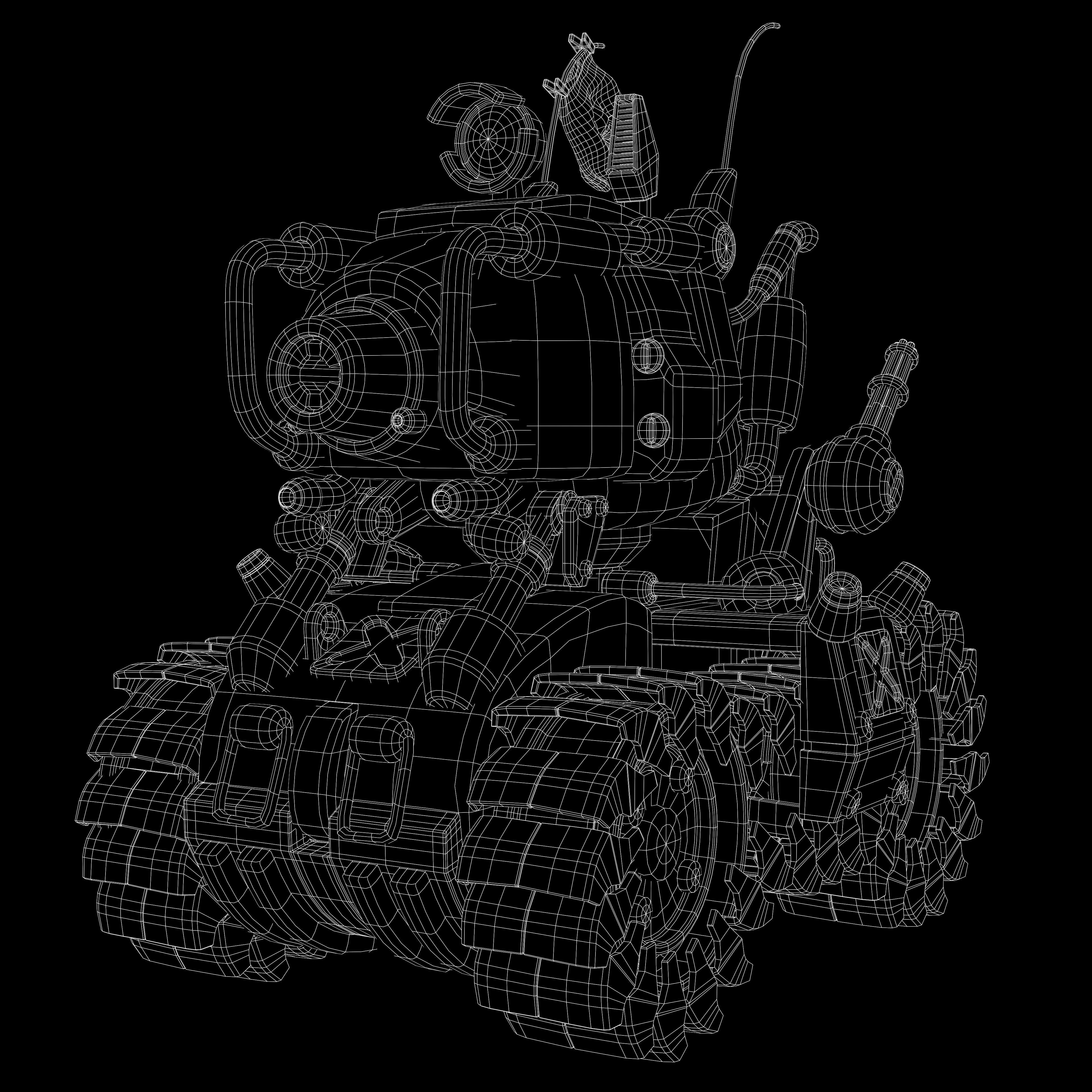 Tank 3d modeling  texturing Low-poly 3D model_6