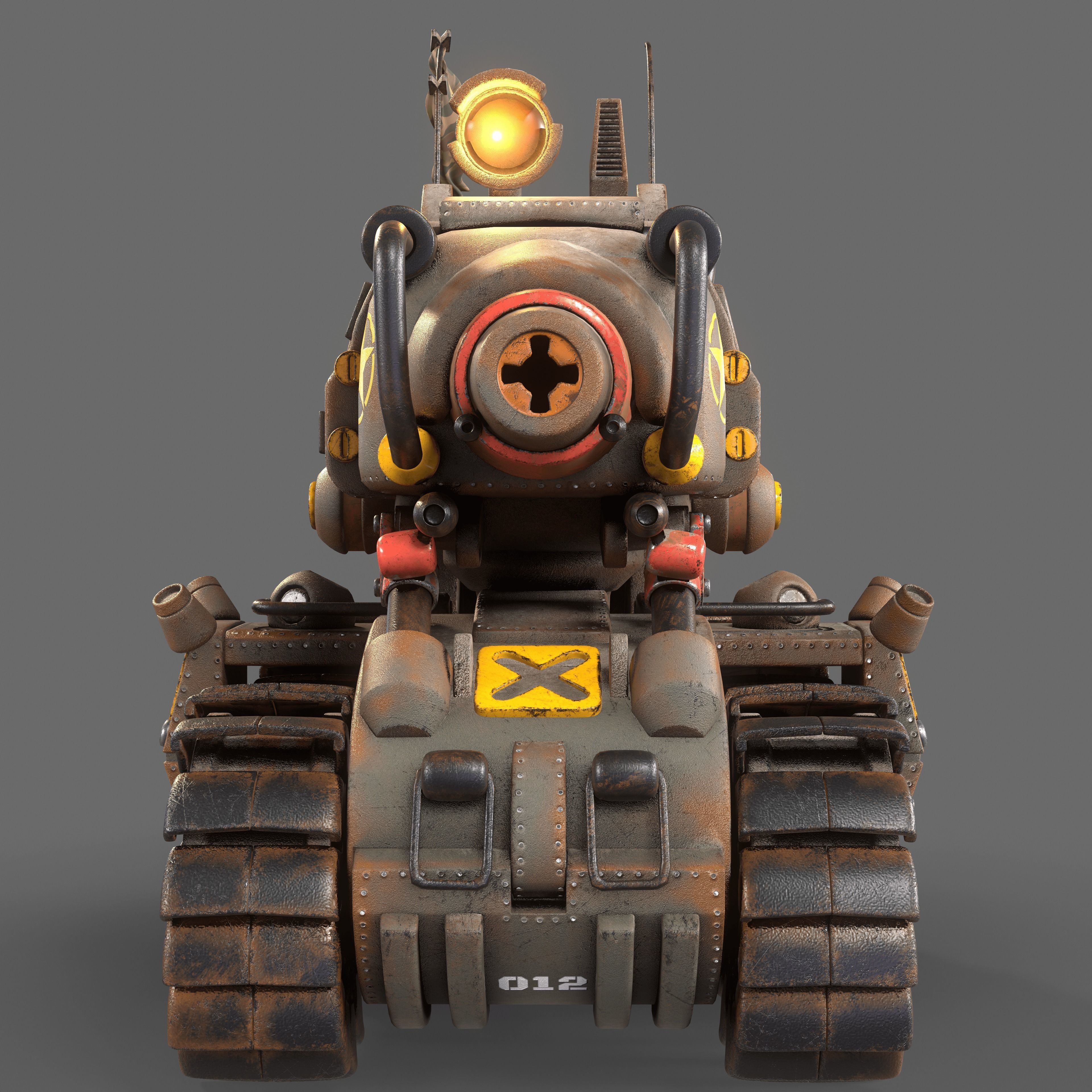 Tank 3d modeling  texturing Low-poly 3D model_5