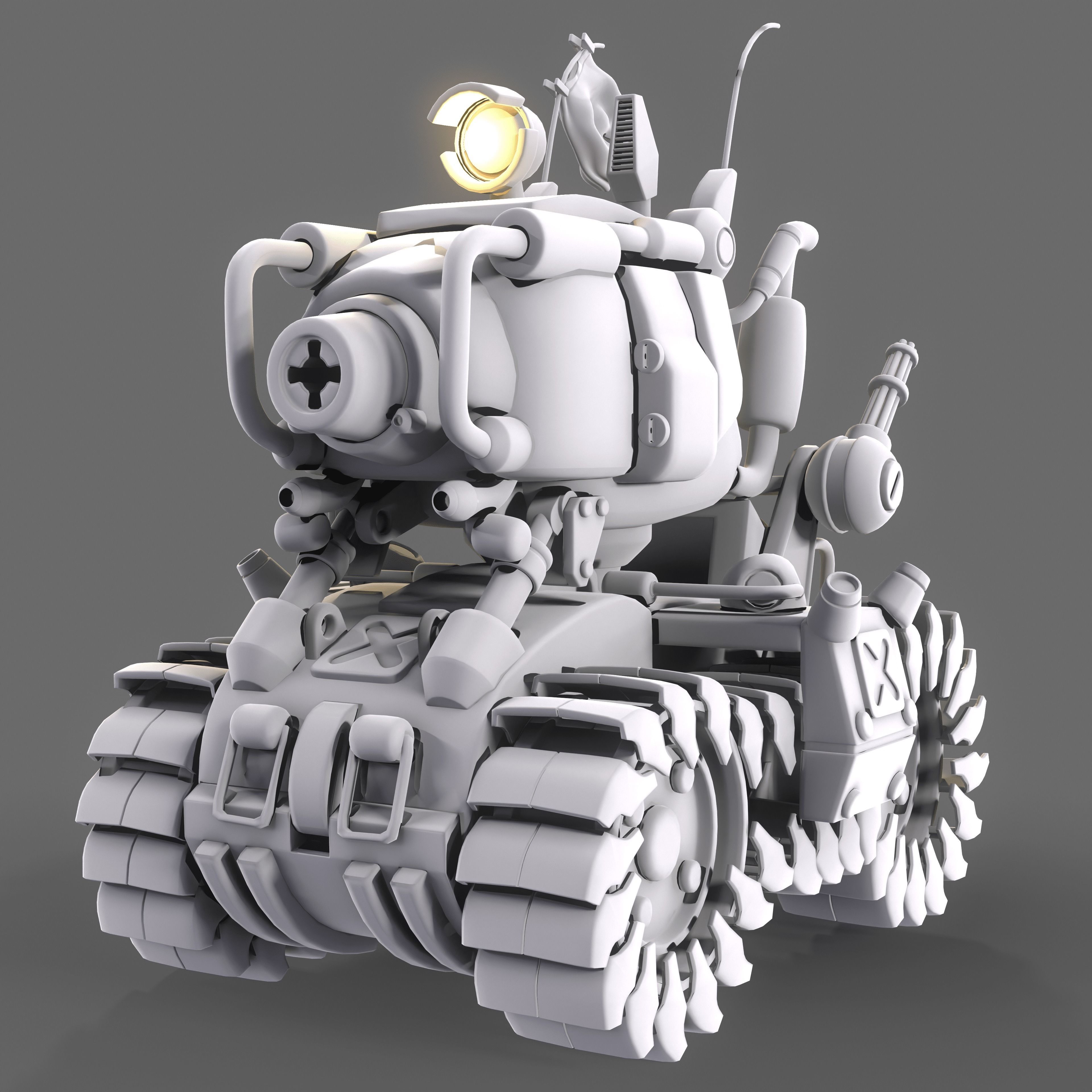 Tank 3d modeling  texturing Low-poly 3D model_4