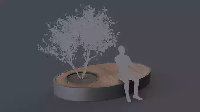 Modern Outdoor Bench 111 PBR Game Ready