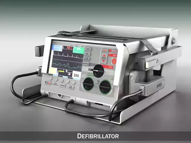 Defibrillator ecg machine 3D model