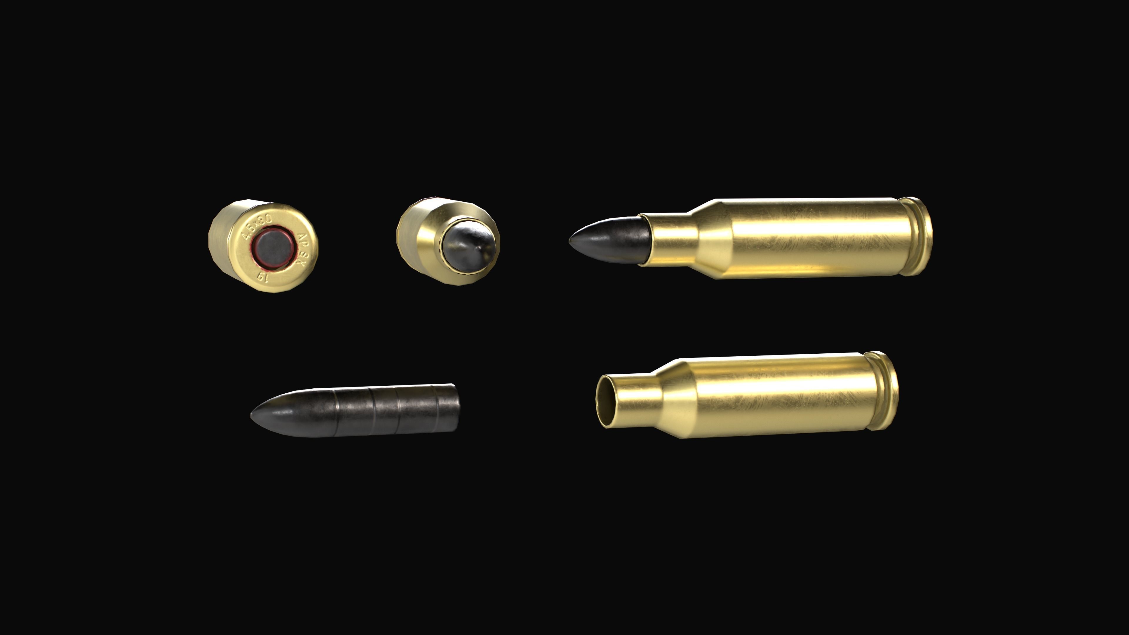 Modular SMG HK MP7A2 Low-poly 3D model_27