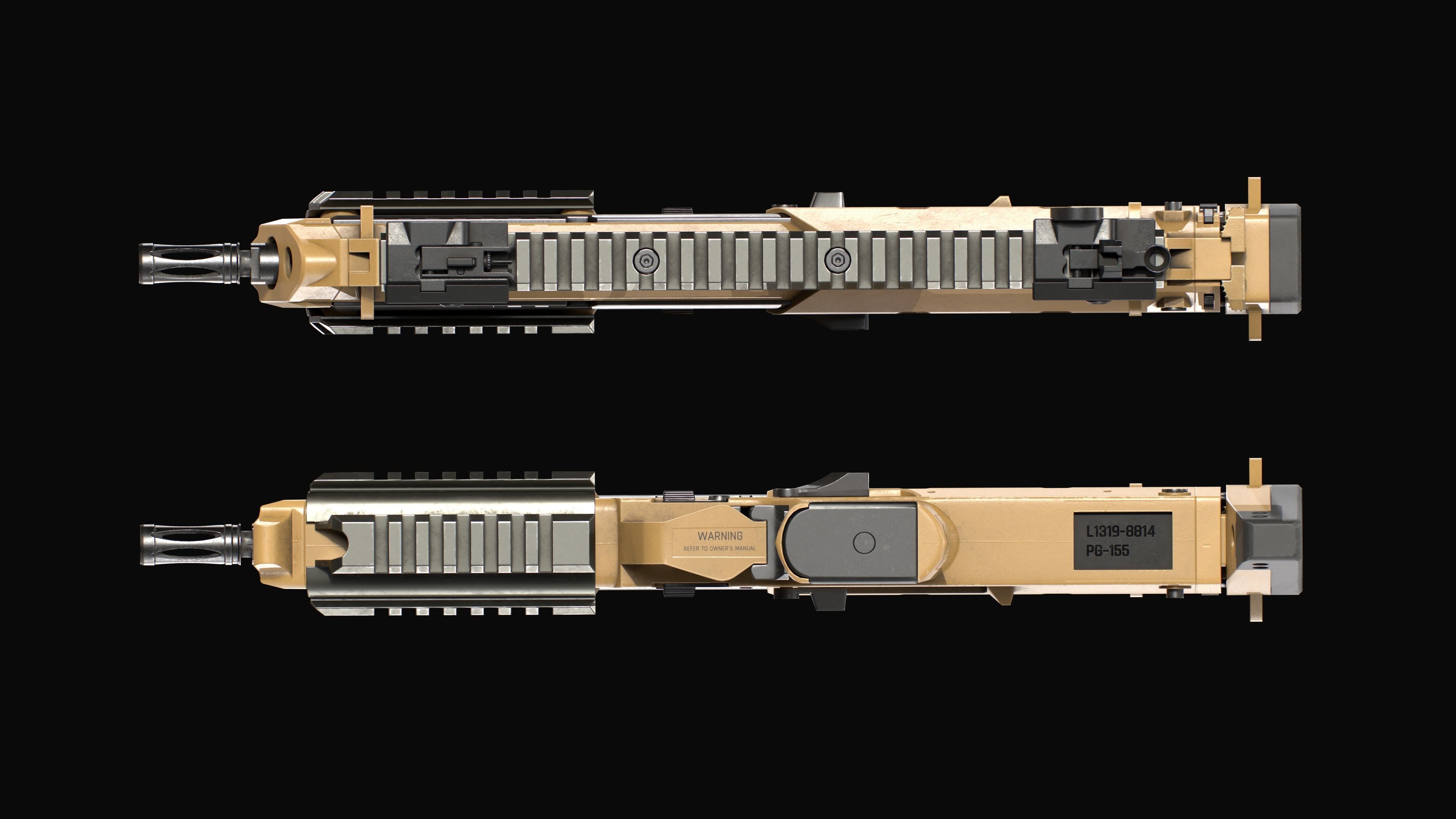 Modular SMG HK MP7A2 Low-poly 3D model_33