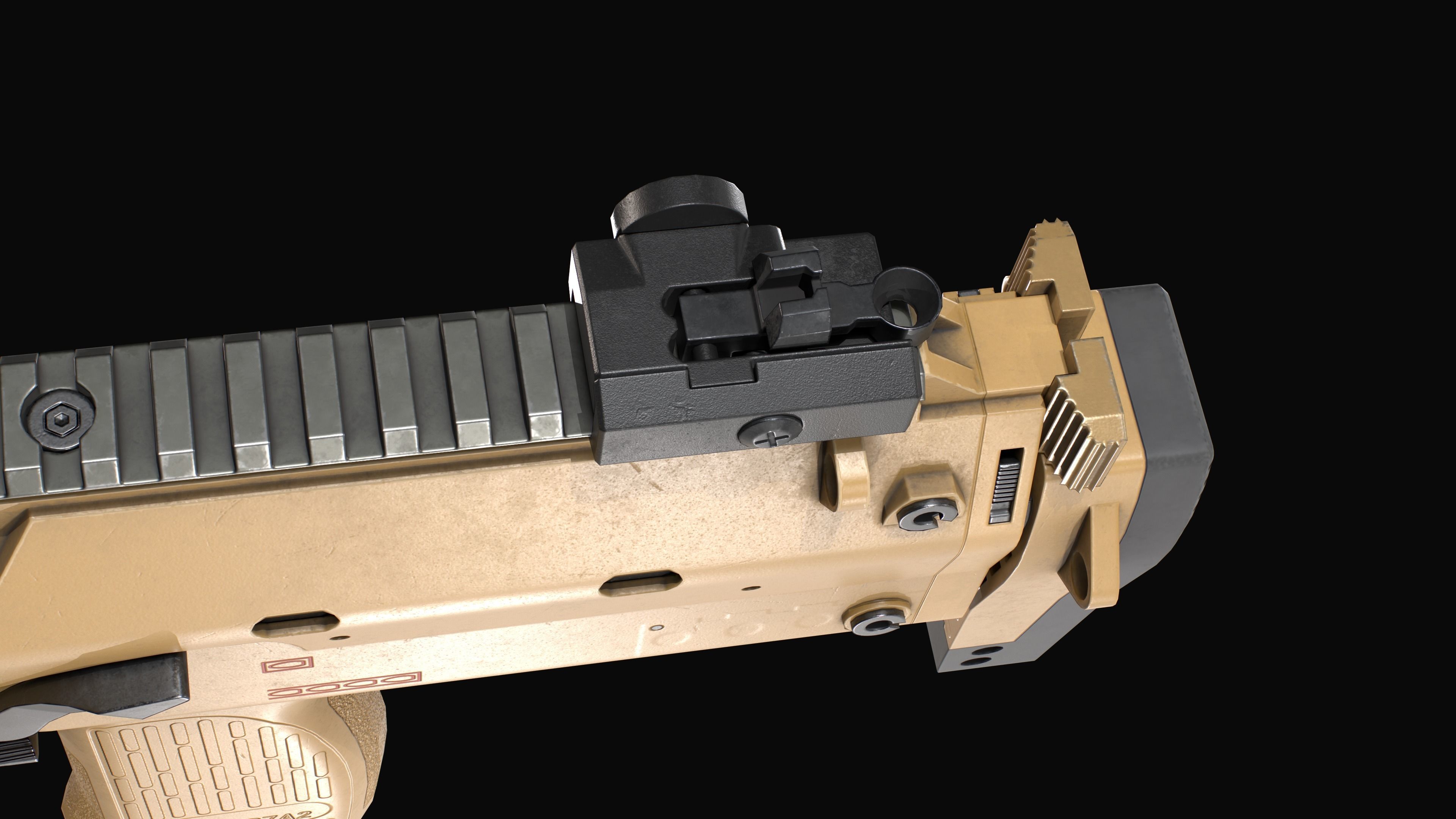 Modular SMG HK MP7A2 Low-poly 3D model_22