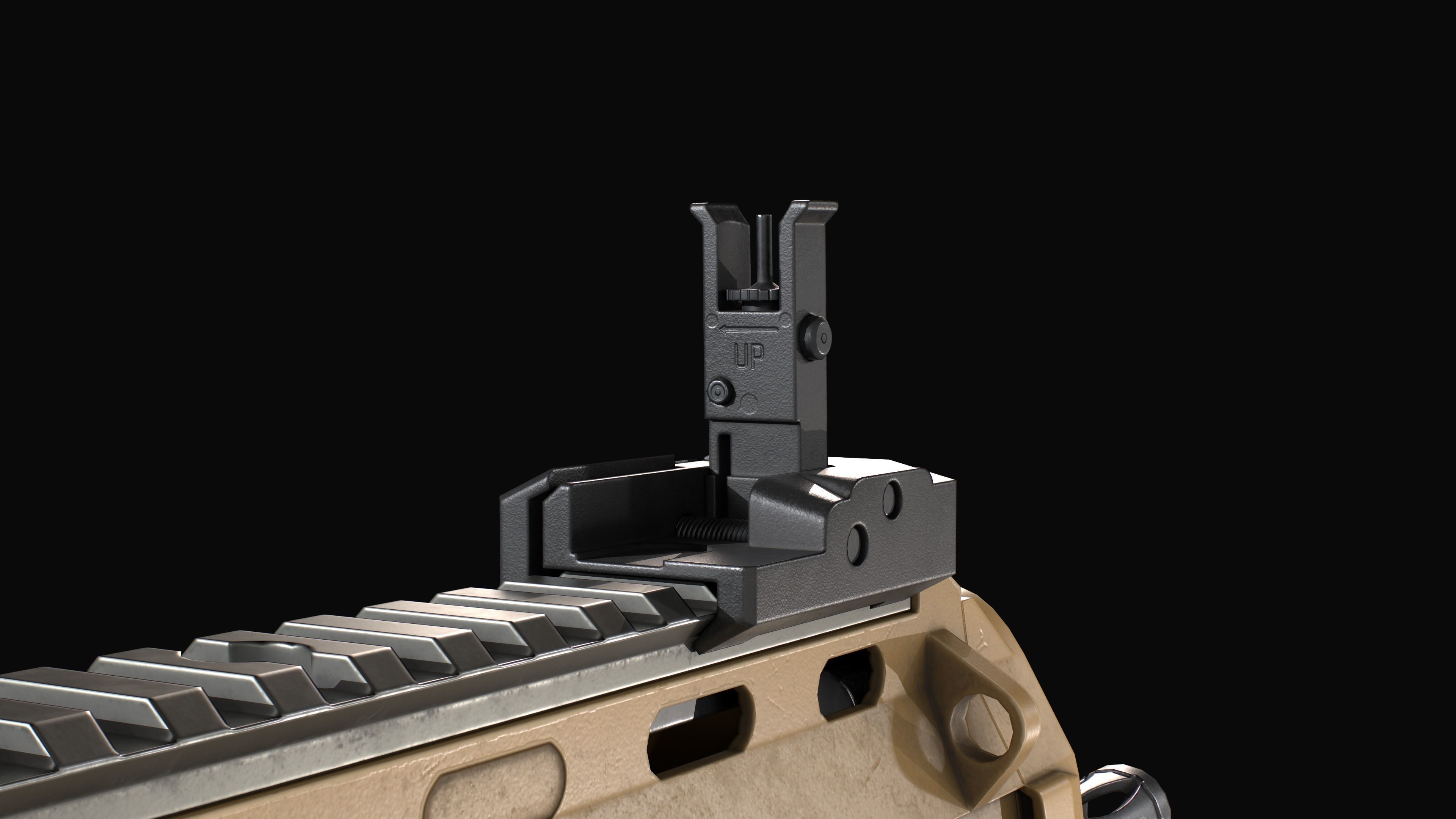 Modular SMG HK MP7A2 Low-poly 3D model_25