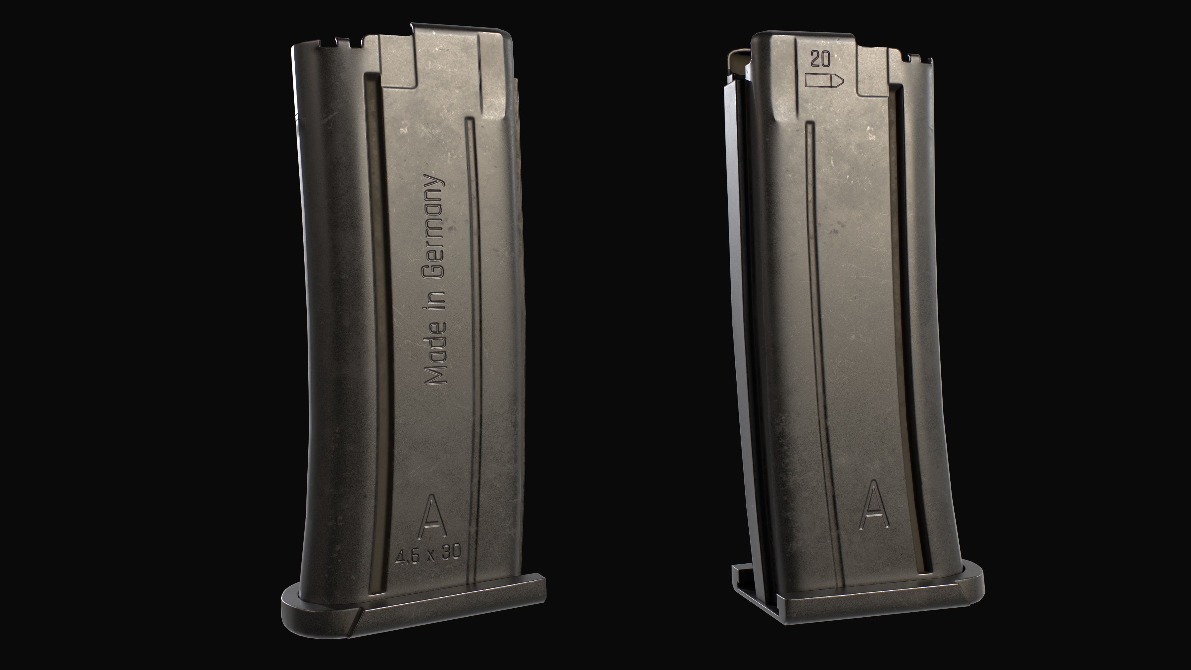 Modular SMG HK MP7A2 Low-poly 3D model_26