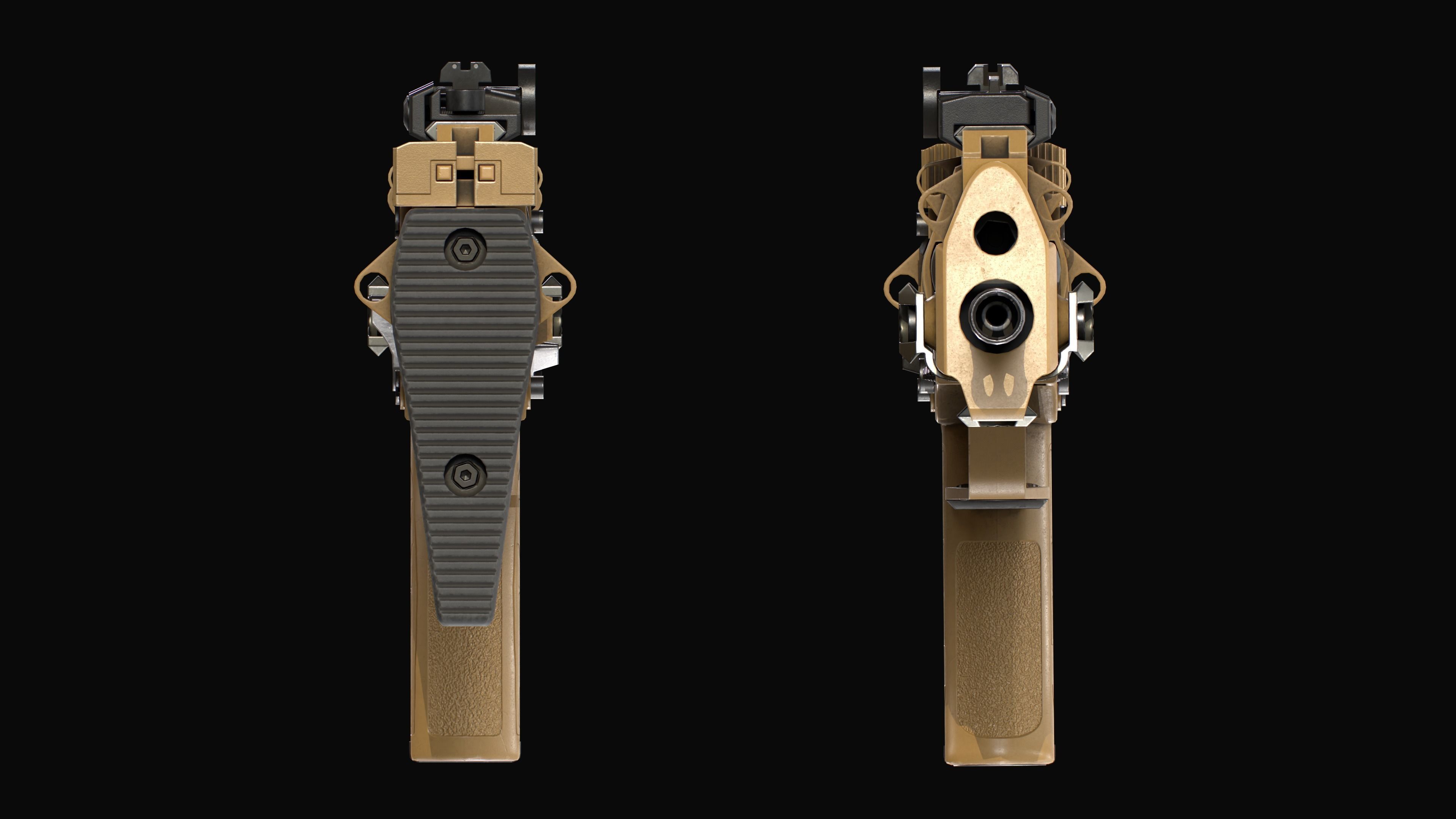 Modular SMG HK MP7A2 Low-poly 3D model_34