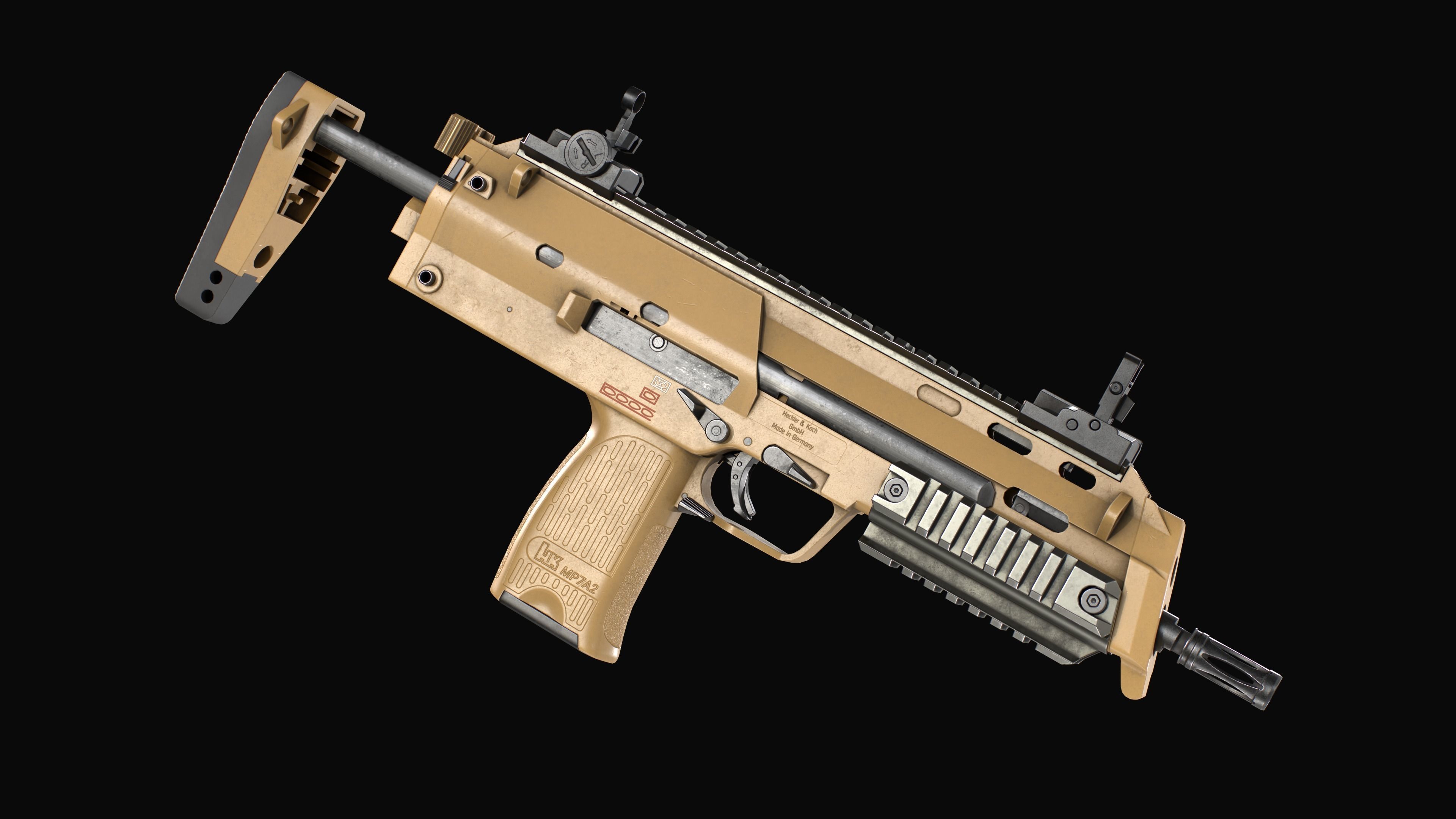 Modular SMG HK MP7A2 Low-poly 3D model_11