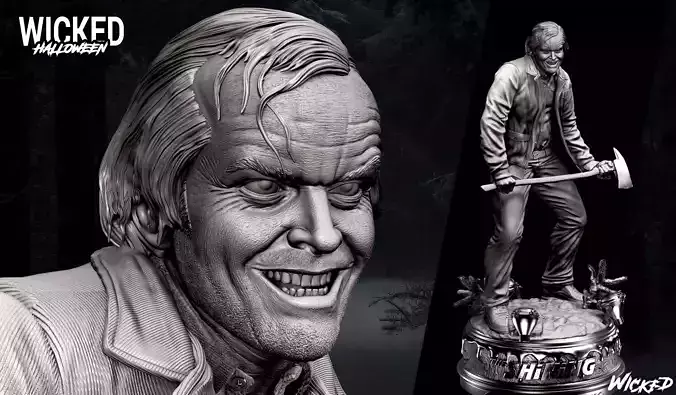 Wicked Movies Jack Torrance Sculpture ready for 3d printing