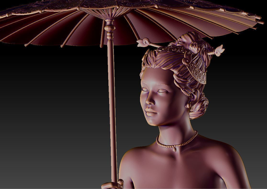 Japanese geisha 3D print model_5