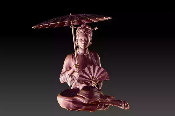 Japanese geisha 3D print model