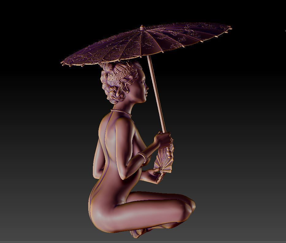 Japanese geisha 3D print model_3