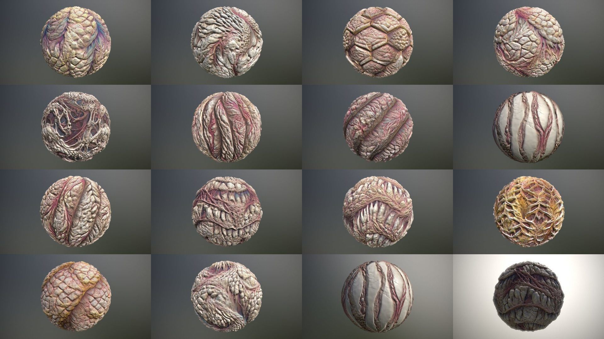 30 Materials Skin Monster Seamless PBR Mega Pack 2 Texture_3